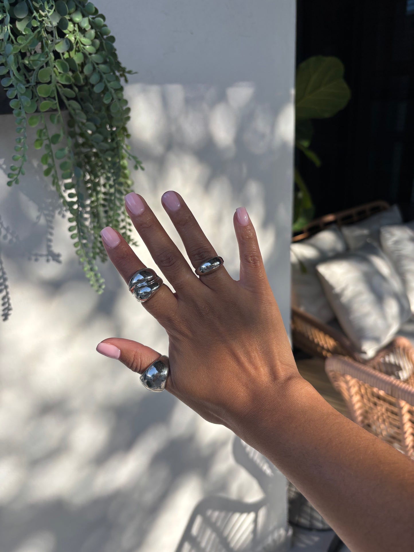 Silver Bubble Ring Set