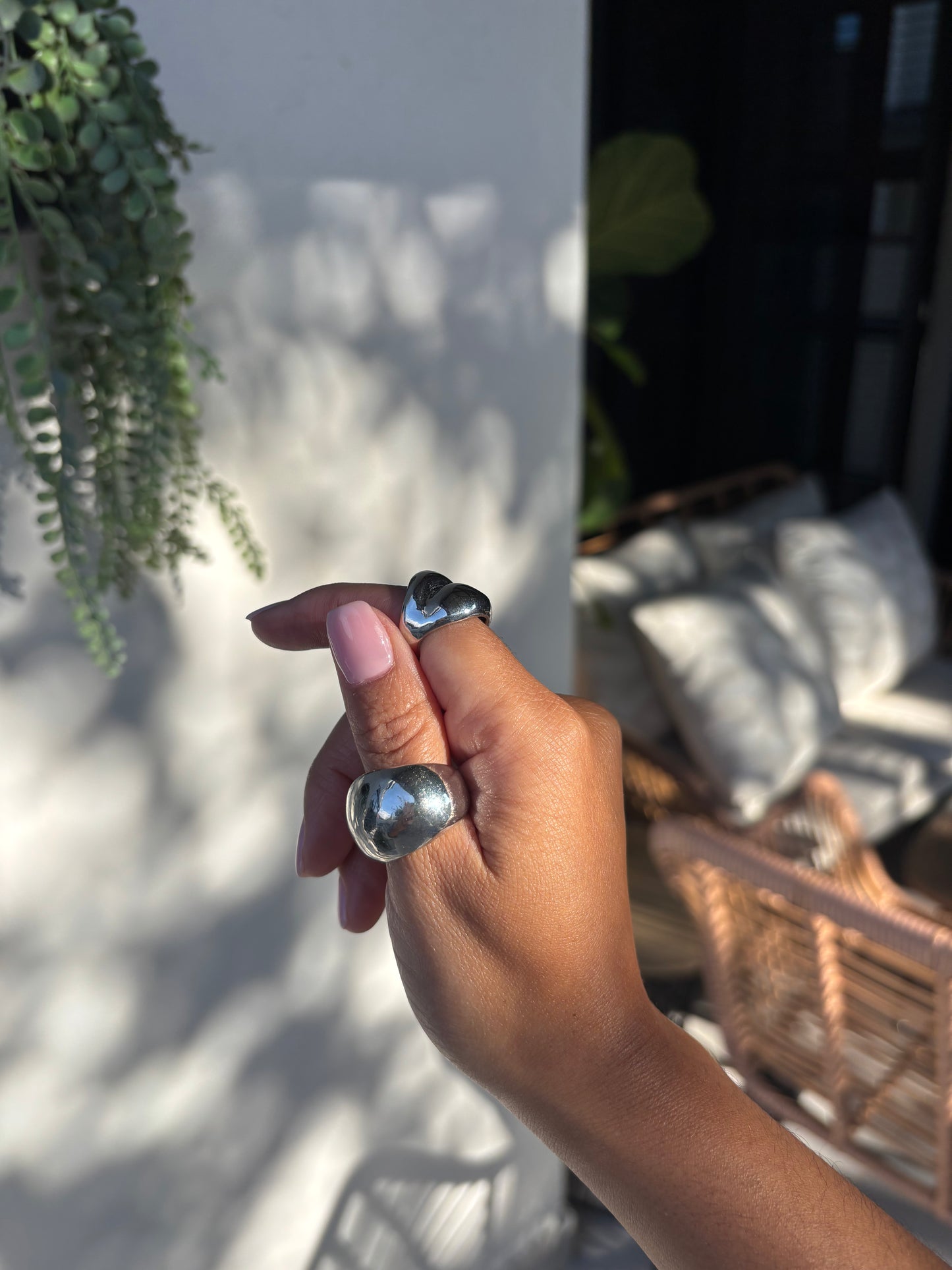 Silver Bubble Ring Set