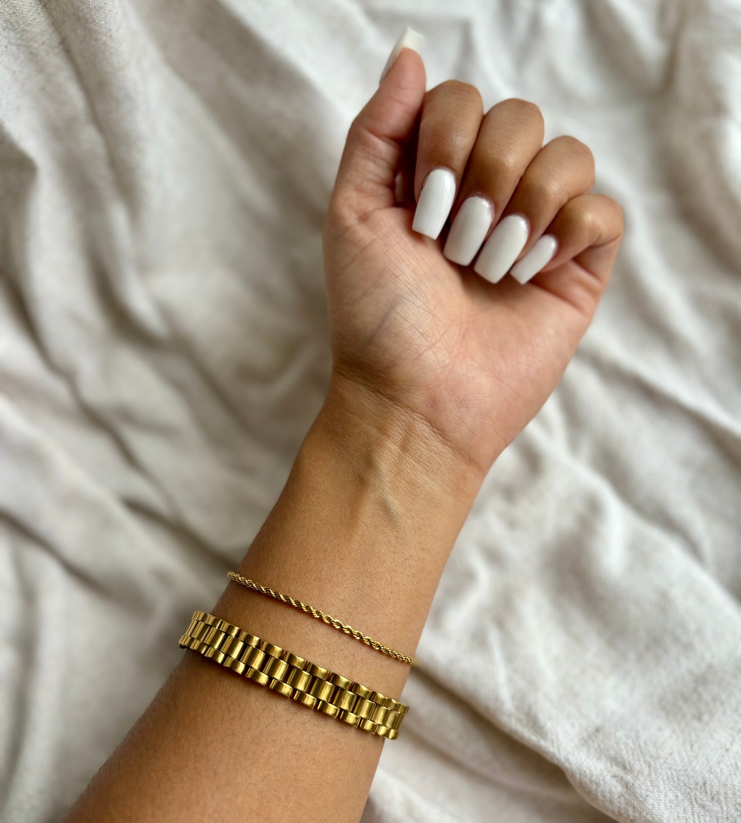 Unisex Gold Watchband & Twist Bracelet Set