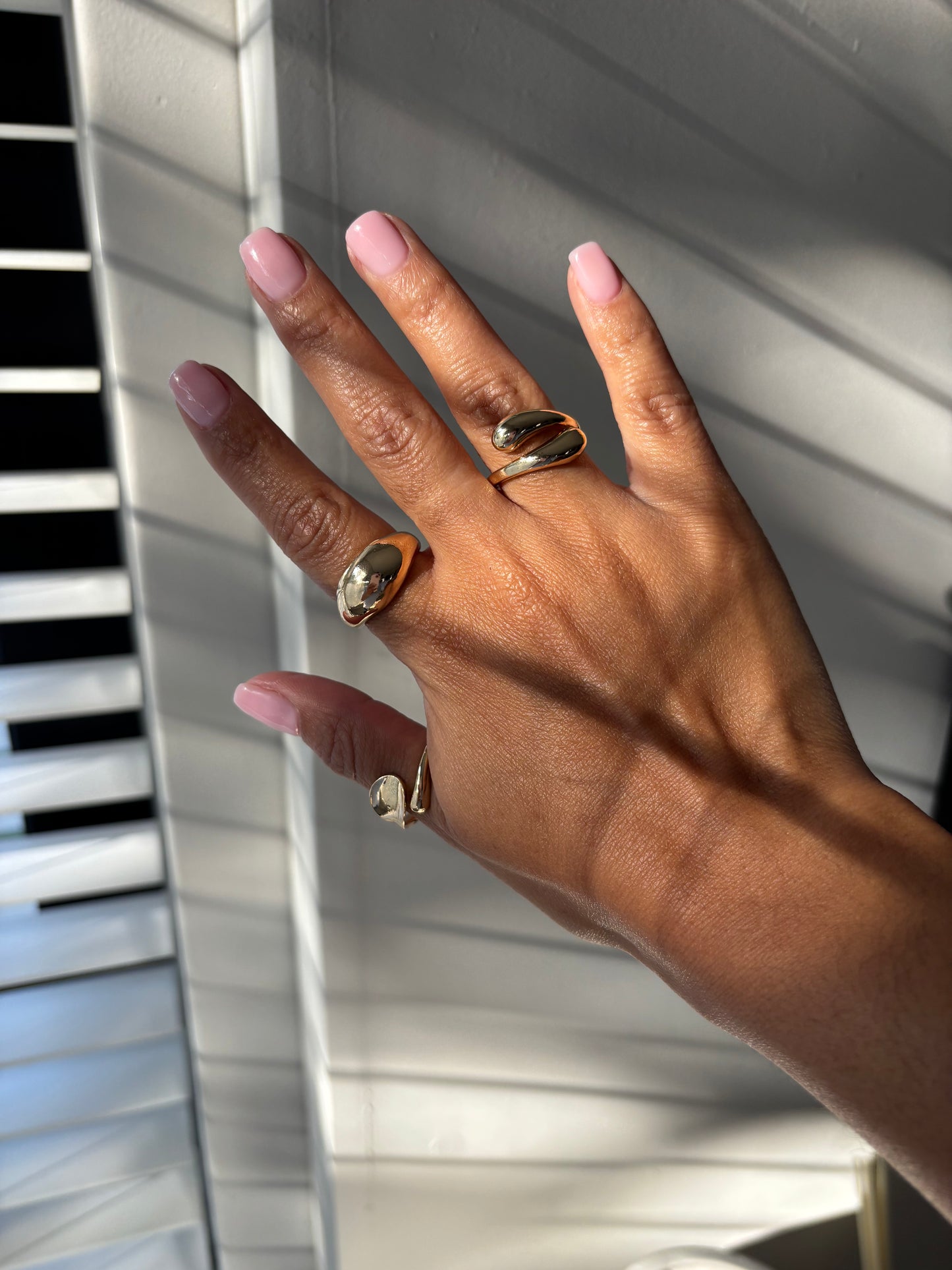 Gold Huggies Ring Set