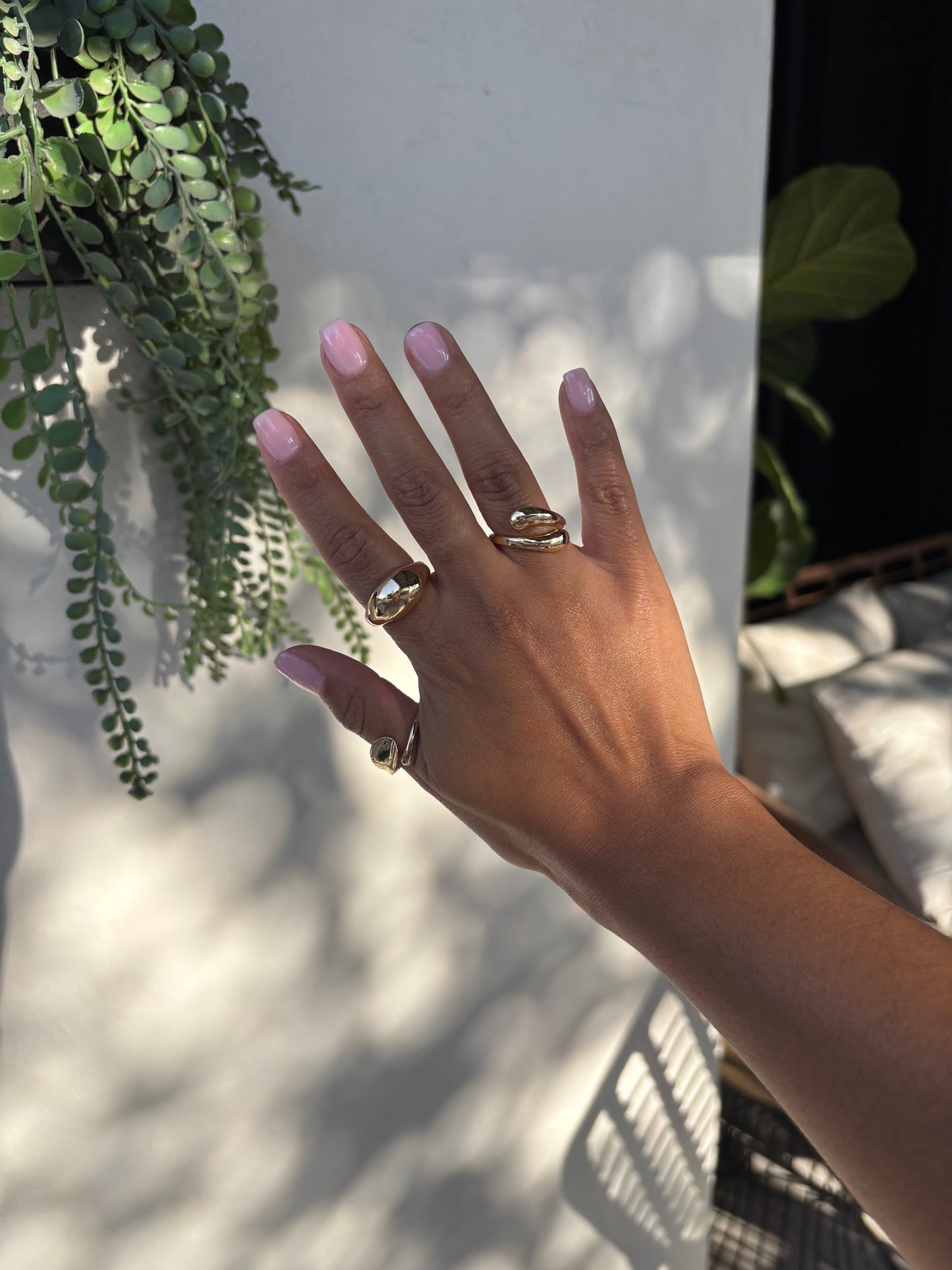 Gold Huggies Ring Set