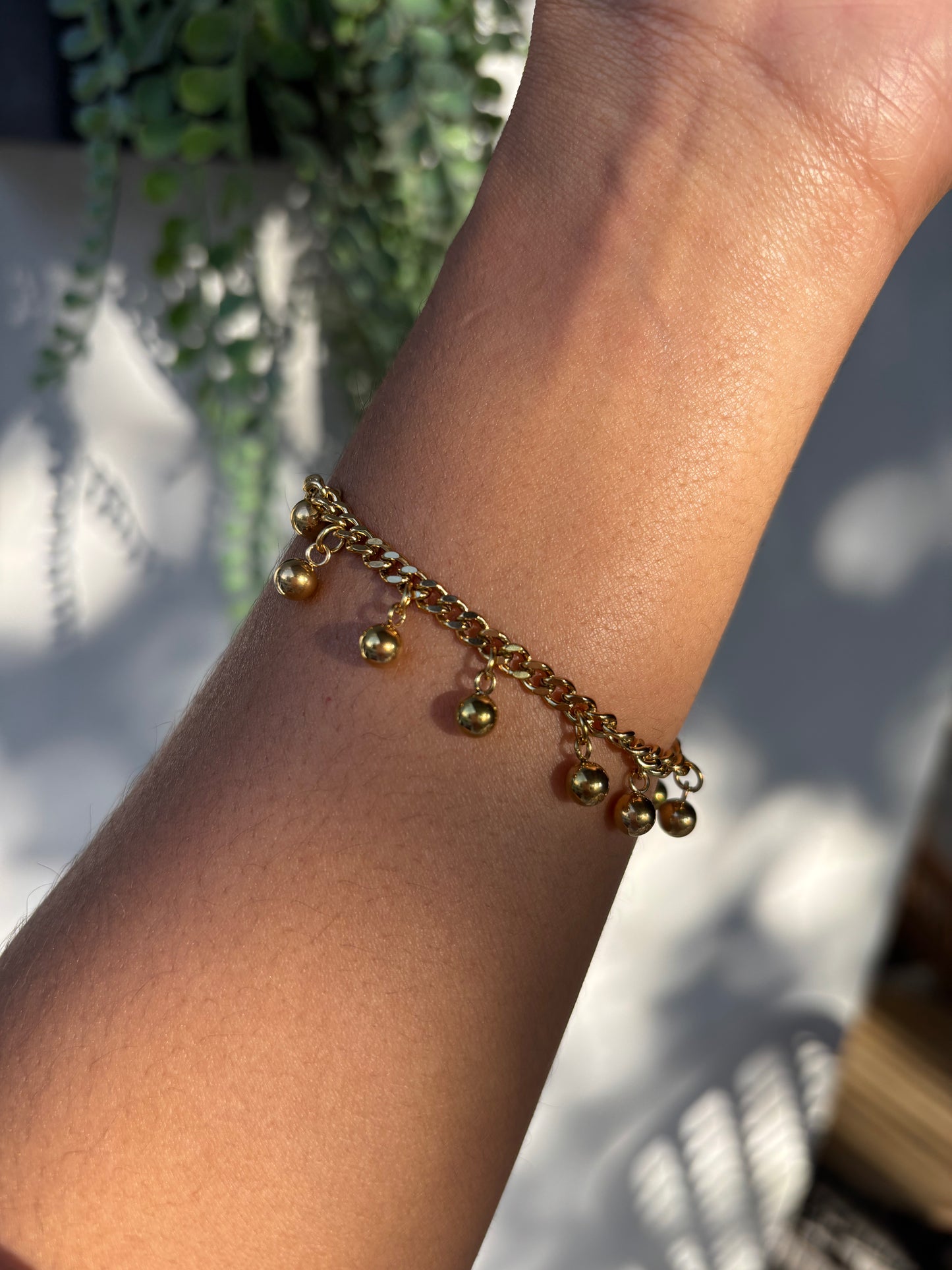Ball and Chain Gold Bracelet